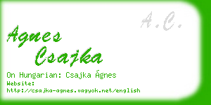 agnes csajka business card