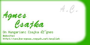 agnes csajka business card